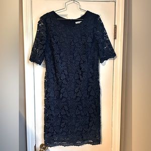 Sandra Darren lace dress knee length navy size 8